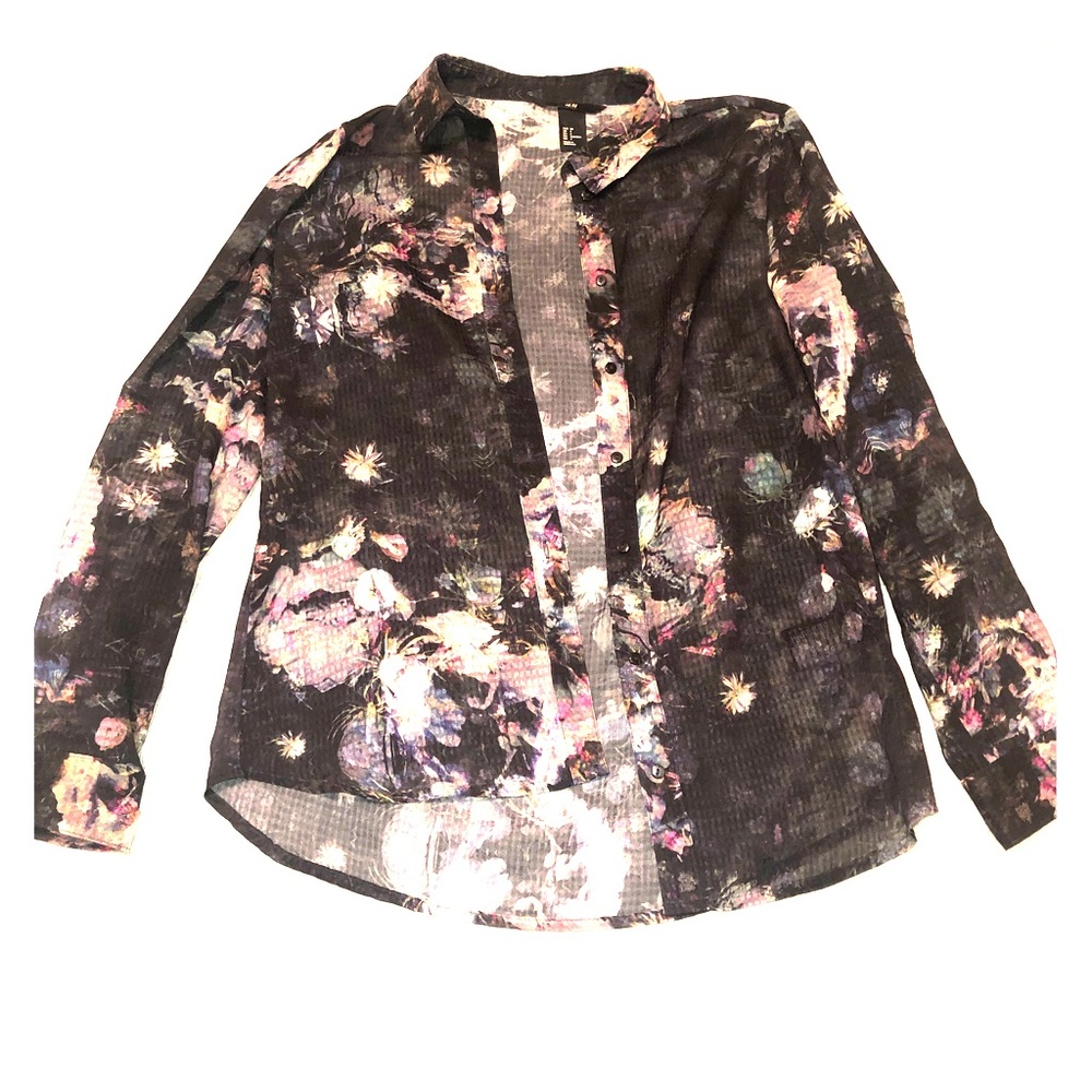 H&M sheer floral top